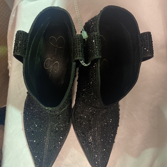 New Jessica Simpson Rhinestone Black Booties - Picture 2 of 4
